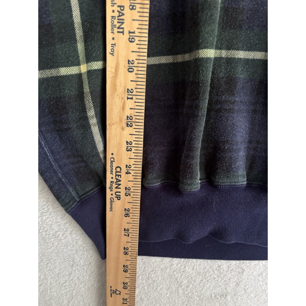 Vintage Polo Sport Ralph Lauren Men M Tartan Plaid Crewneck Sweatshirt USA Flag - Picture 6 of 7
